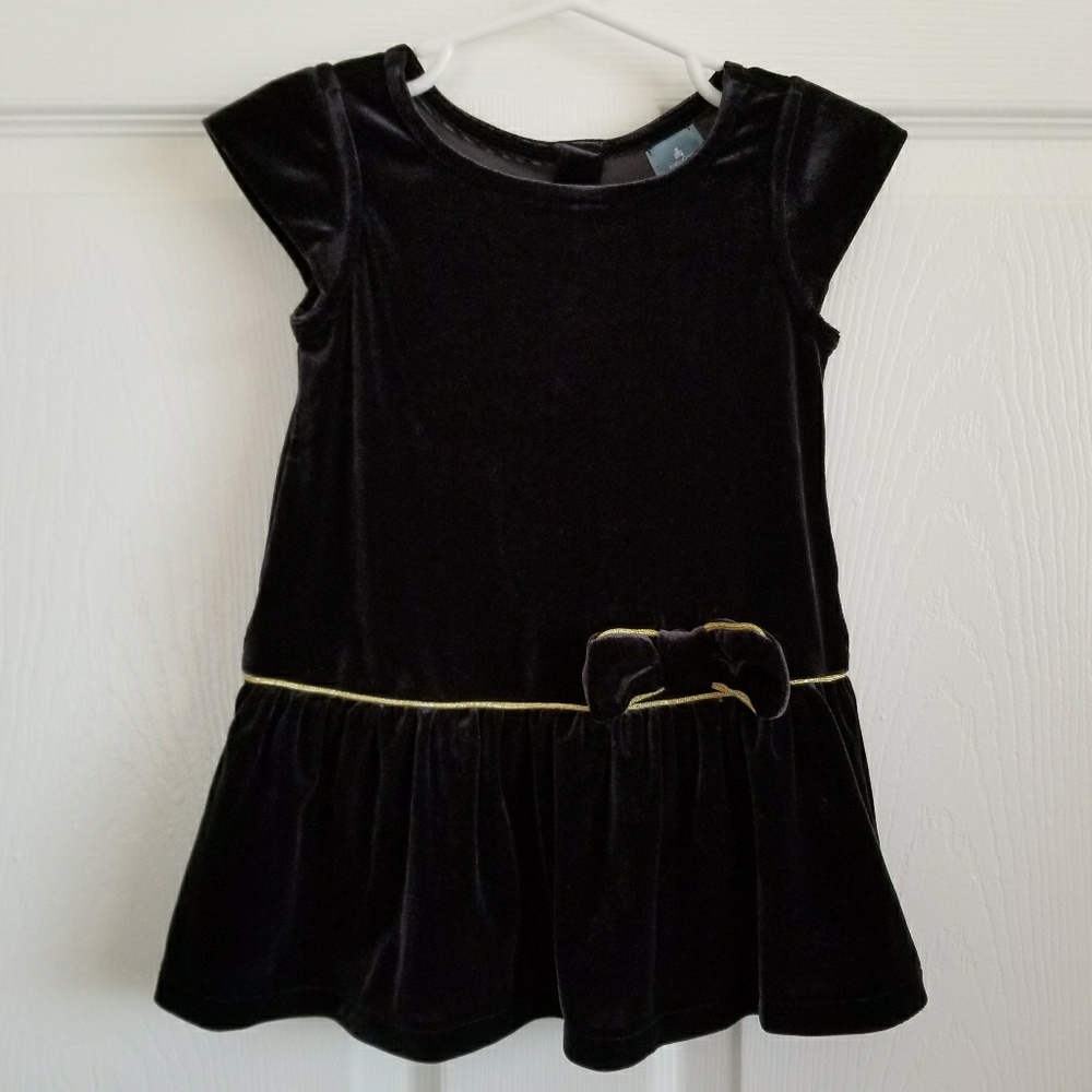 Like New/EUC babyGap Black velvet party dress